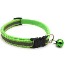Load image into Gallery viewer, Reflective Charm and Bell Cat Collar Safety Elastic Adjustable with Soft Velvet Material 12 colors pet Product small dog collar