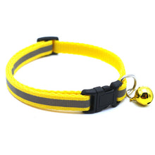 Load image into Gallery viewer, Reflective Charm and Bell Cat Collar Safety Elastic Adjustable with Soft Velvet Material 12 colors pet Product small dog collar