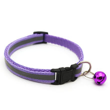 Load image into Gallery viewer, Reflective Charm and Bell Cat Collar Safety Elastic Adjustable with Soft Velvet Material 12 colors pet Product small dog collar
