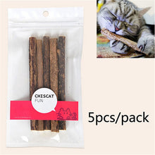 Load image into Gallery viewer, 5Pcs/1Bag Cat Toy Pet Cat Kitten Chew Stick Treat Toy Natural Matatabi Catnip Molar Food for Small Pets