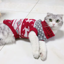 Load image into Gallery viewer, Pet Cat Reindeer Sweater Winter Warm Cat Clothes for Cats Kedi Outfit katten Clothing Products for Pets Animals Cat Costume Suit