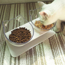 Load image into Gallery viewer, mylb Pet Cats Transparent Bowl with Holder Anti-slip Cat Food Dish Pet Feeder Water Bowl Perfect For Cats And Small Dogs